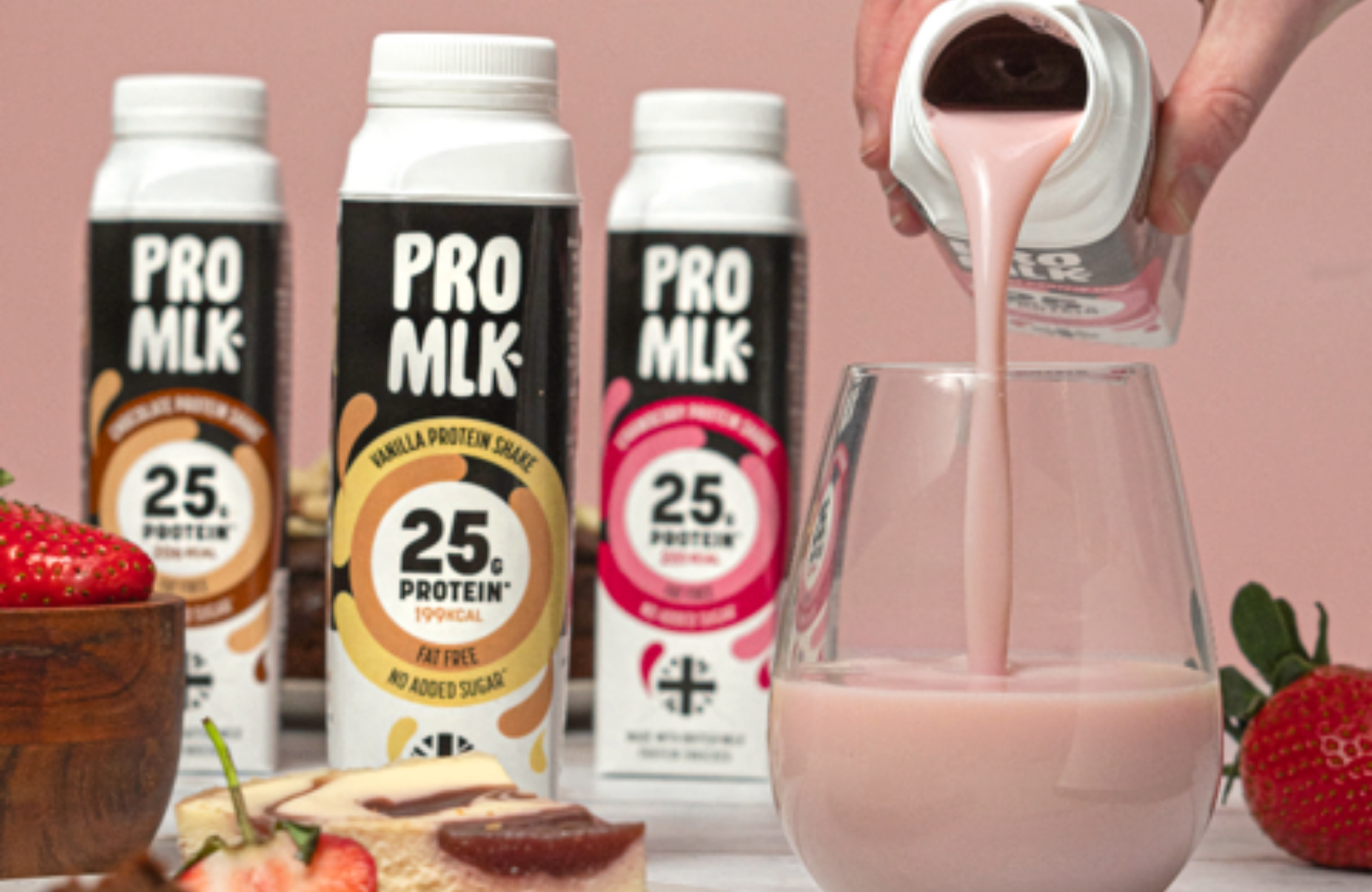 Collection of Pro Mlk drinks